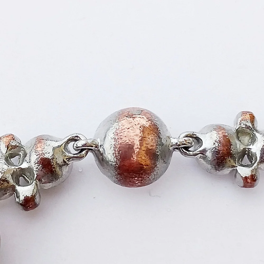 Givenchy Bracelet Flex Silvertone copper rhinestone clasp crystal gift - Picture 3 of 9
